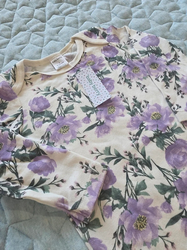 Baby Berry Floral Bodysuit 18–24 Months Purple Flowers BNWT