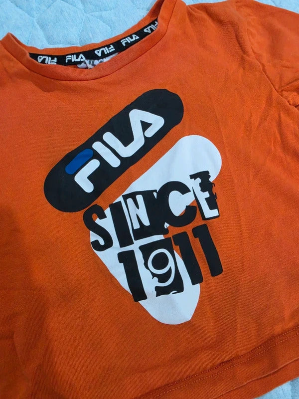 Fila Orange Logo T-Shirt Size 1
1 Kids Cotton Tee Since 1911