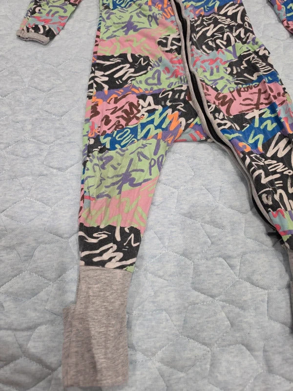Bonds Wondersuit Graffiti Print Zip Romper Size 1 | 12–18 Months
