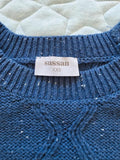 Sussan Navy Textured Knit Jumper Sweater XXS