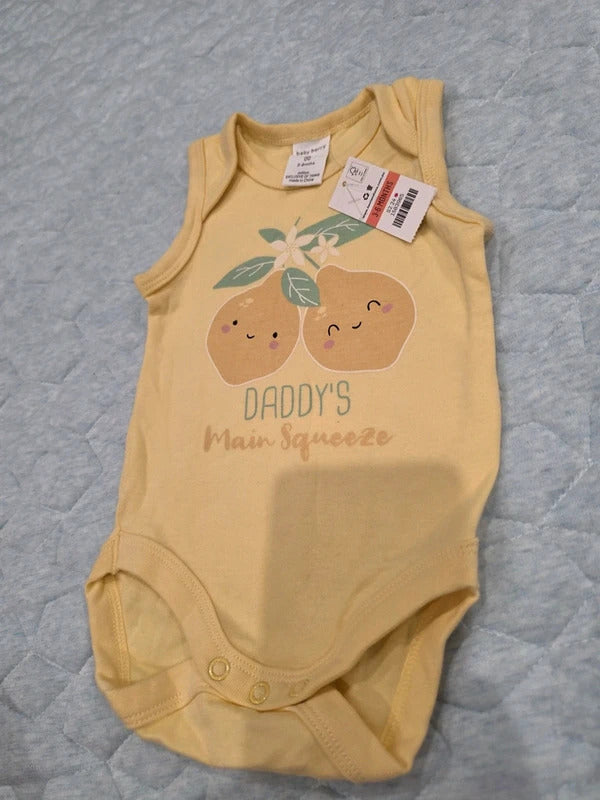 Baby Berry "Daddy's Main Squeeze" Sleeveless Bodysuit 3–6 Months BNWT