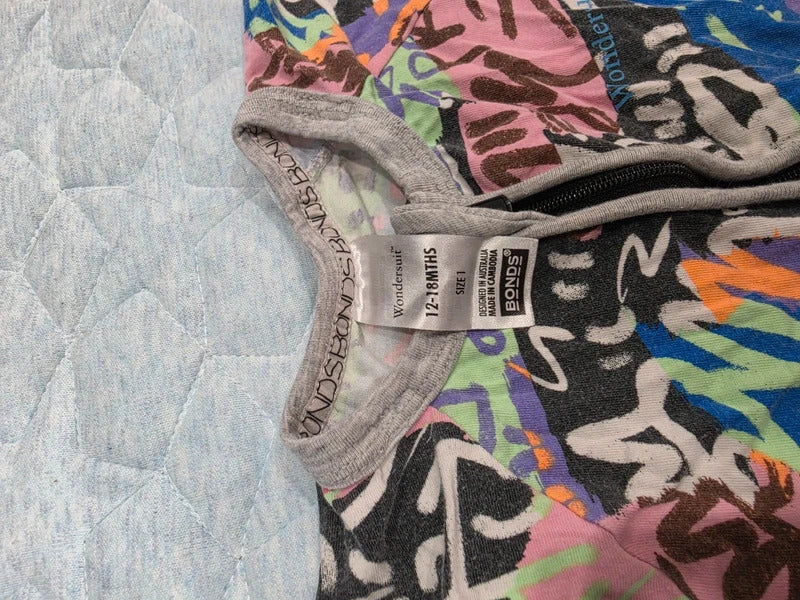 Bonds Wondersuit Graffiti Print Zip Romper Size 1 | 12–18 Months