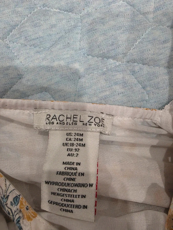 Rachel Zoe Floral Gold Stripe Dress Size 2 (24 Months)