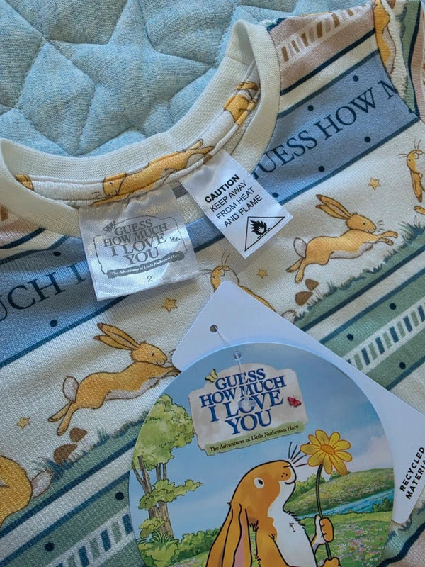 BNWT Guess How Much I Love You Little Nutbrown Hare Pyjama Set Age 2