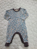 Bonds Stretchies Blue Leopard Print Wondersuit Romper Size 00 3–6 Months
