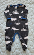 Bonds Wondersuit Size 00 Cloud Print Baby Romper Footed Sleepsuit