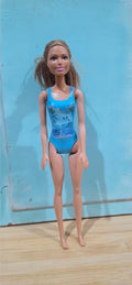 Mattel Barbie Fashion Doll Blue Tropical Swimsuit Beach Doll