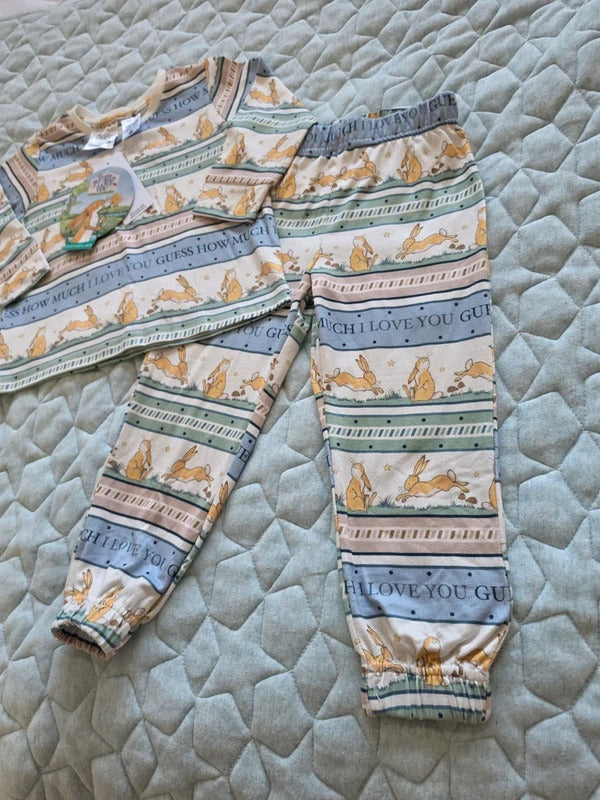 BNWT Guess How Much I Love You Little Nutbrown Hare Pyjama Set Age 2