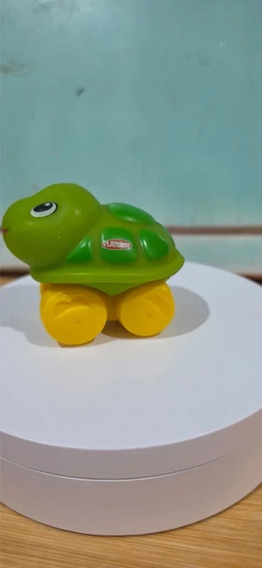 Playskool Roll Around Turtle Toy Green Yellow Preschool Baby Toddler Push Car