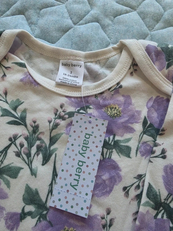 Baby Berry Floral Bodysuit 18–24 Months Purple Flowers BNWT