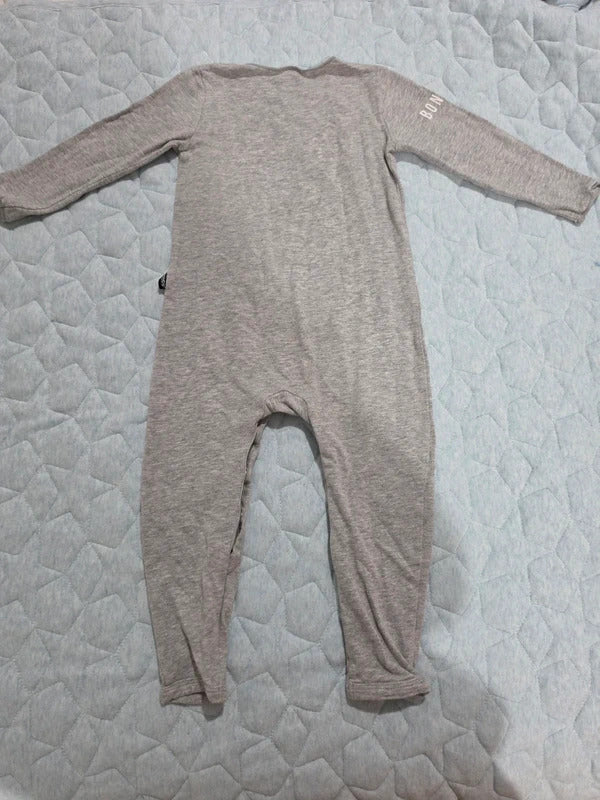 Bonds Tiger Print Long Sleeve Romper Grey Size 1 (12–18 Months)