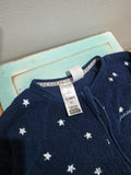 Bonds Wondersuit Size 1 Navy Blue Fleece Star Zip Romper Baby Sleepsuit 12-18M