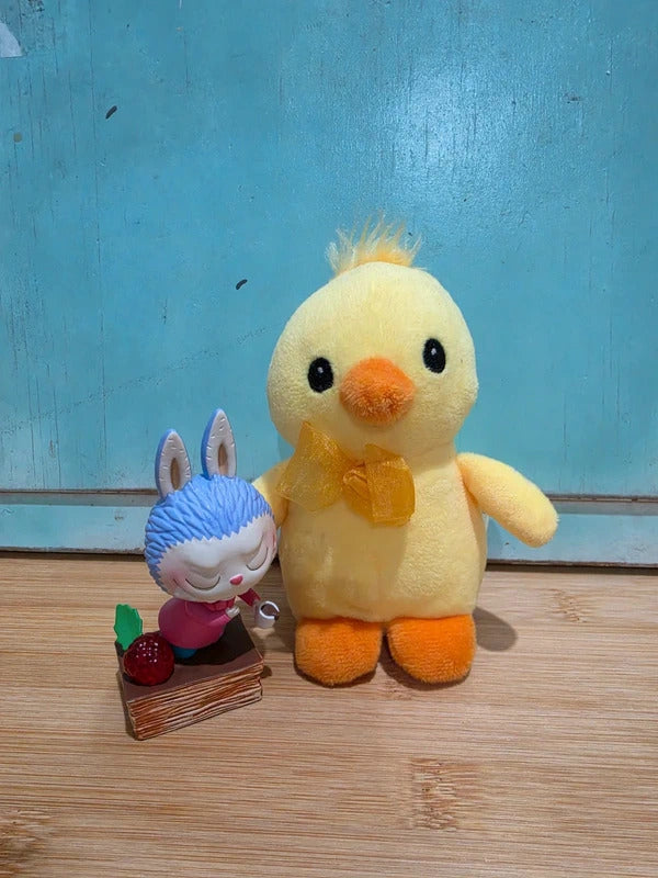 Happy Easter Yellow Chick Plush Soft Toy with Orange Ribbon