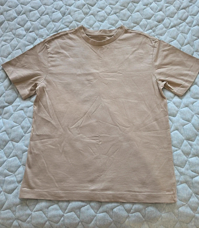 Target Australian Cotton Stone Beige T-Shirt Size 12 Basic Crew Neck Tee